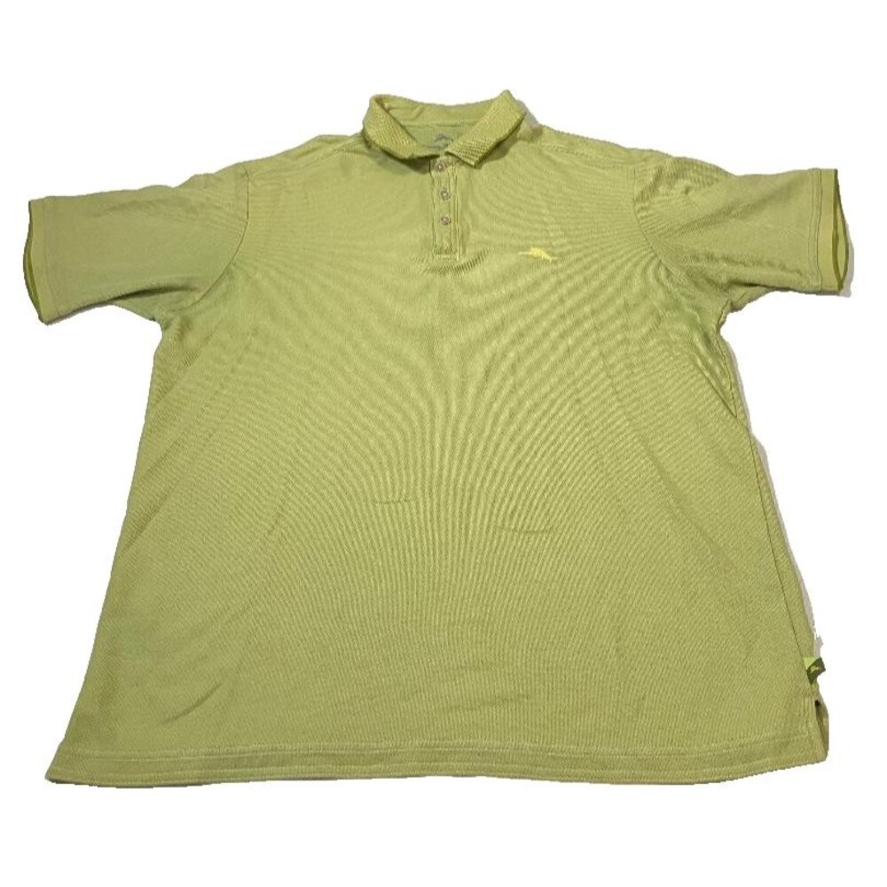 Tommy Bahama Men’s Large Polo Shirt Green Supima Prima Cotton Soft  Knit Casual‎